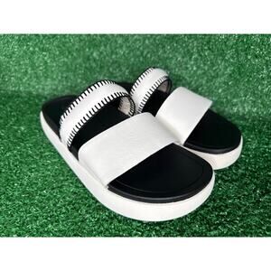 Olukai Pae Womens Size 9 EU 39 Leather Slide White Sand Lava Rock EUC